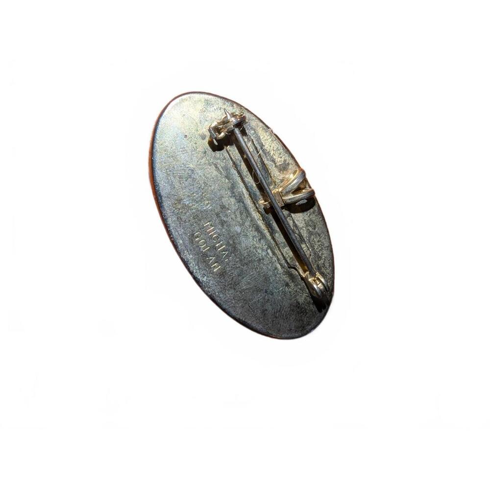 Vintage Michal Golan signed garnet and Abalone Women\'s Brooch - Picture 2 of 4